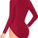 Daci Women Long Sleeve Rash Guard One Piece Zipper Swimsuit Surfing Bathing Suit UPF 50 (Red, XL)