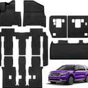 Floor Mats for Kia Carnival MPV Hybrid 8 Seat 2025 (Not Fuel) Full Set All Weather Carnival MPV Floor Mats for Kia Carnival Accessories 2025 TPE Back Seat Cover Protector Black