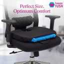 NOVA Happy Tush Gel Cell Seat Cushion with Coccyx Cut-Out, Double-Layer Pressure-Relief Gel, Tailbone & Sciatica Support, Foldable & Portable, Water-Resistant, Washable Non-Slip Cover