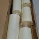 Fo32won Ivory White LED Flameless Pillar Candles Battery Operated with Remote Timer, 5 Pack 3D Flickering Acrylic Candles for Home Living Room Bedroom Fireplace Wedding Party Holiday Decor & Gift (Two Batteries Operated)