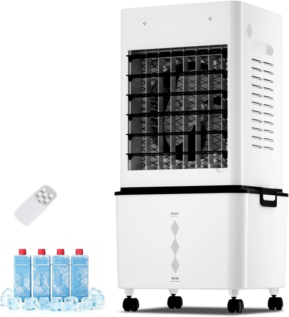 Portable Air Conditioner,[12L] Fast Cooling Evaporative Air Cooler with Remote, AC Cooling Fan with 6 Speeds, 24H Timer, Mist & Ambient Light, Air Cooler Fan for Room Bedroom Office