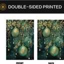 3 x Xmas Balls Christmas Ornament Garden Flag,Patio Lawn holiday decor, double sided pattern burlap outdoor holiday flags, seasonal home decor 12 x 18 inches