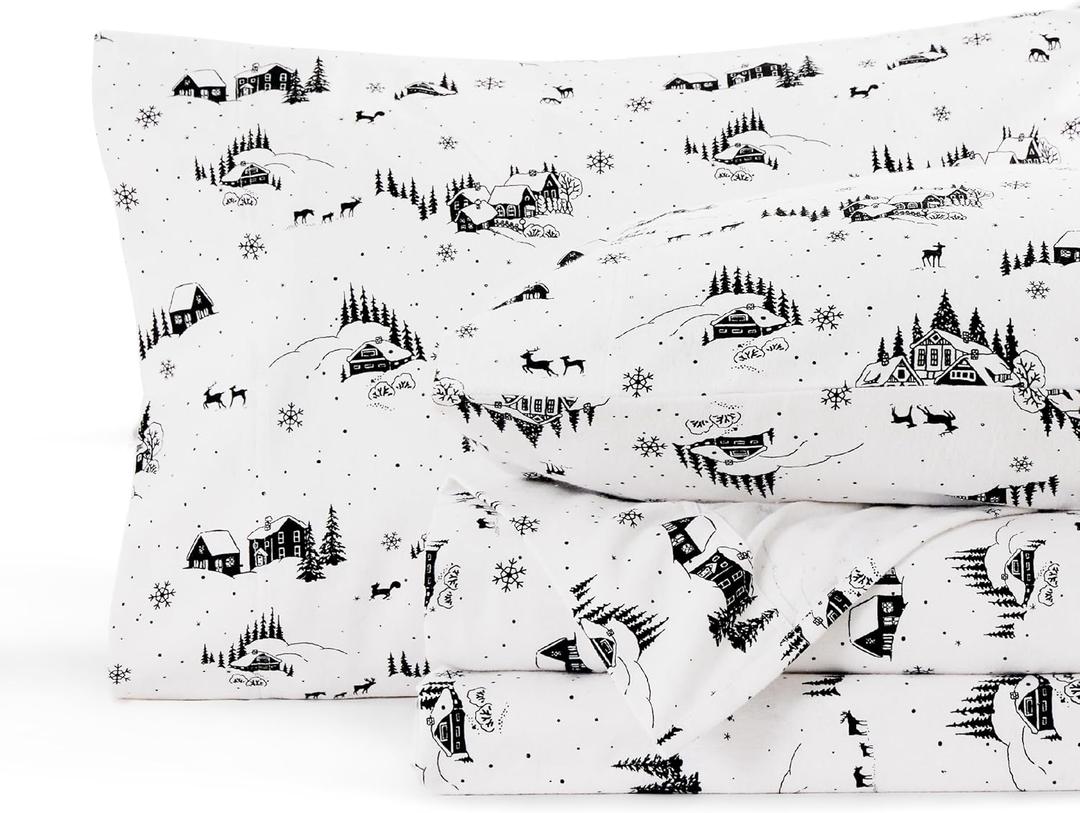 Bedsure 100% Cotton Sheets, Twin Sheets Set, Ultra Soft & Comfort Cotton Twin Sheet with Deep Pocket up to 16", 4 Piece Hotel Luxury Bedding Bedsheets for Women, Men, Kids & Teens - Black