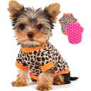 2 Pieces Dog Sweaters for Small Dogs Girl Fleece Puppy Sweater for Chihuahua Yorkie Clothes Soft Warm Dog Clothes Doggie Pet Outfit Apparel Polka dots Leopard Print, S