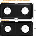 Upgraded Drip Pans Replacement for GE Hotpoint Gas Stove Drip Tray WB34K10009 Right WB34K10010 Left GE Double Oven Burner Drip Pan Spectra XL44 Part Gas Drip Bowl Catch Range Cooktop Burner Black 1set