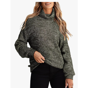 Dokotoo Womens 2024 Winter Oversized Sweaters Long Sleeve Turtleneck High Neck Sweater Chunky Pullover Jumper Outwear Size L