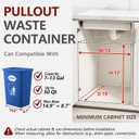 ANASTA Under Sink Trash Can Pull Out Trash Hidden for 30-50 Qt 7-13 Gallon Garbage Can Under 13" Wx19 Dx17 H Cabinet, Silver Pull Out Kit with Full Extension Slide for Kitchen and Bathroom, Not Bin