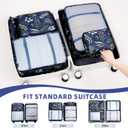 BAGAIL 8 Set Packing Cubes Luggage Packing Organizers for Travel Accessories-Navy Leaf