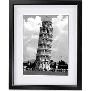 Nacial 11x14 Picture Frames, Black Picture Frame, Photo Frame Display 8x10 Photo with Mat and 11x14 photo without Mat, Picture Frames Horizontal and Vertical Formats for Wall and Tabletop