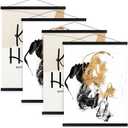 4 Pack 28x22 28x40 28x20 Poster Frame, Magnetic Light Wood Wooden Frame Hanger for Photo Picutre Canvas Artwork Art Print Wall Hanging (4 Packs, 28", Black)