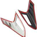 Qiilu Tail Light Cover, 4PCS Carbon Fiber Style Rear Back Lamp Fit for CHR 2018
