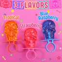 Halloween Day of the Dead Sugar Skull Lollipop Rings, Dia De Los Muertos Individually Wrapped Candy, Box of 18 (EXP 10/15/26)