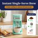 Elite Gourmet EHC113M Personal Single-Serve Compact Coffee Maker Brewer Includes 14Oz. Stainless Steel Interior Thermal Travel Mug, Compatible with Coffee Grounds, Reusable Filter, Mint