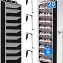 Heavy-Duty, Over The Door Shoe Organizer, Extra Large 10 Tiers, Over Door Shoe Organizer, Coated Hooks Grip Firmly Without Scratching Paint,75LB, Door Shoe Rack,Grey