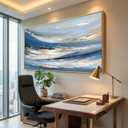 Abstract Wall Art Canvas Paintings Blue Fantasy Modern Large Framed Artwork Decor for Living Room Bedroom Office Painting Home Decor 24"x48"