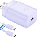 Super Fast Charger Type C,25W PD USB C Wall Charger Block & C to C Cable 6ft for Samsung Galaxy S25/S24 Ultra/S24/S24+/S23 Ultra/S23/S23+/S22/S22 Ultra/S22+/S21 Ultra/S20 Ultra/Note 20/Note 10 (Purple)