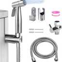 Handheld Bidet Sprayer Kit-Stainless Steel Douche Muslim Shower Spray with Hose Bidet Holder Valve for Toilet Cleaning, Pet Bath, Personal Hygiene (Includes T-Adapter)