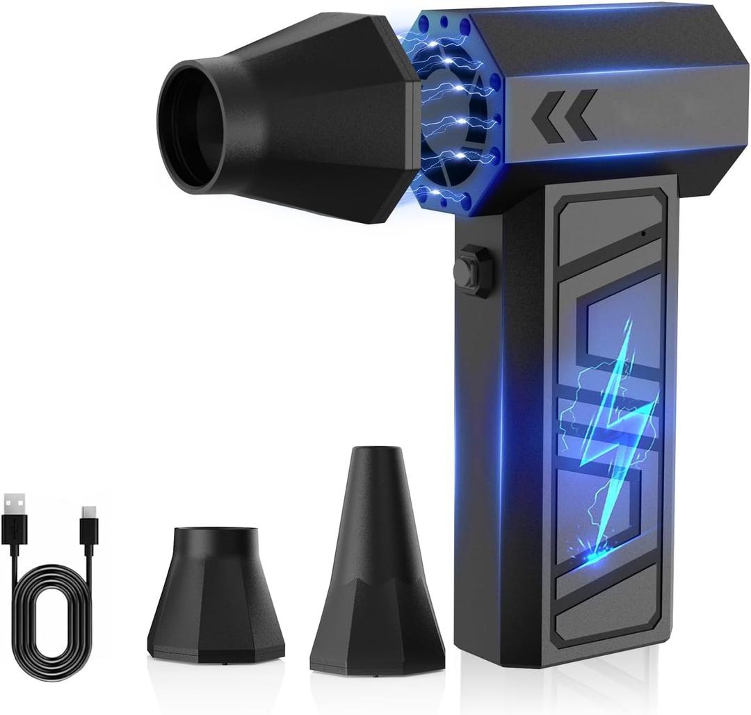 Electric Air Duster-110000RPM Super Power Cordless Air Duster, 3-Gear Adjustable Mini Blower with Rechargeable Battery, Dust Blower for Computer, Keyboard, House, Outdoor and Car