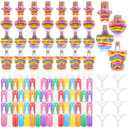 Bokon 96 Pcs Sand Art Kit for Kids Include Sand Art Bottle Colored Art Sand with Plastic Funnel Sand Art Activity Kit for Arts and Crafts Schools Birthday Wedding Party Favors Bulk