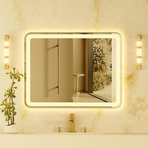 28x36 LED Bathroom Mirror, Lighted Bathroom Vanity Mirror with Stepless Dimmable, 3 Colors, Anti-Fog, Front and Back Lighted Mirror for Wall