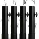 Table Legs Extensions for Straight/Bent Folding Tables, Metal Folding Table Leg Extenders, Rubber Base for More Stability, 2-Level Height Adjustable Furniture Risers (3.6"/ 5.2"(4 Pack))