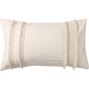 Flber US Fringed Sham Set Boho Cotton Pillow Covers,18.9in x29.1in,Set of 2