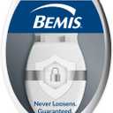 Bemis Aurora Slow Close Toilet Seat, Easy Clean Hinges and Adjustable Perfect Fit Plastic Seat, Made in USA, Elongated, White