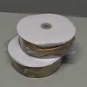 SET OF 2, 1-1/2" Wide x 100 Yards Solid Color Dark Gold Satin Ribbon, Fabric Satin Ribbon for Gift Wrapping, Wreath, Wedding Party Decoration and Other Sewing Projects (Champagne Gold)