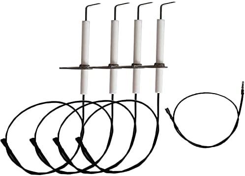 BBQ Future 4 Pack Grill Ignitor Wire Kit & Ignition Electrode for Charbroil 640-01303702-3, Kenmore 146.16222010, 146.23673310, 146.23678310, 640-05057375-7, 640-064463383