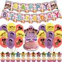 Gracies Party Decorations,Corner Girls Birthday Party Supplies Includes Banner- Cake Topper - 24 Cupcake Toppers - 18 Balloons