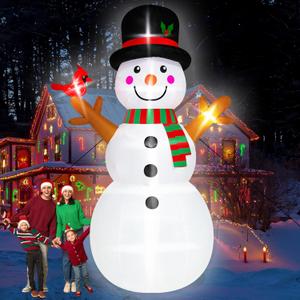 15 FT Christmas Inflatables Snowman Outdoor Decorations, Blow Up Snowman with Candy Cane Yard Decor for Garden Lawn Xmas Party