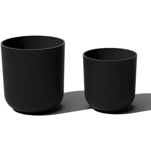 Veradek Mason Series Lima Planter - Set of 2 Round Planters for Garden/Patio | Made from Plastic-Stone Composite with Drainage Holes | Modern Décor for Succulents, Flowers, Small Plants