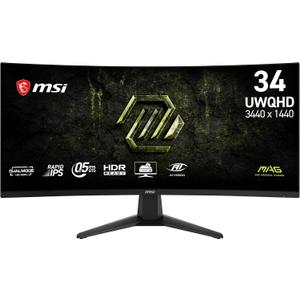 msi MAG 346CQDF E20 34-inch 3440 x 1440 (UWQHD) Gaming Monitor, 200Hz, AMD FreeSync Premium, HDR Ready, HDMI, VGA Port, VESA, Tilt, 0.5ms, Black