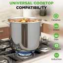 NutriChef 19-Quart Stainless Steel Stockpot 18/8 Food Grade Heavy-Duty Induction-Compatible Pot with See-Through Lid, Ideal for Stews, Broths, Simmering & Soups, Dishwasher Safe NCSP20