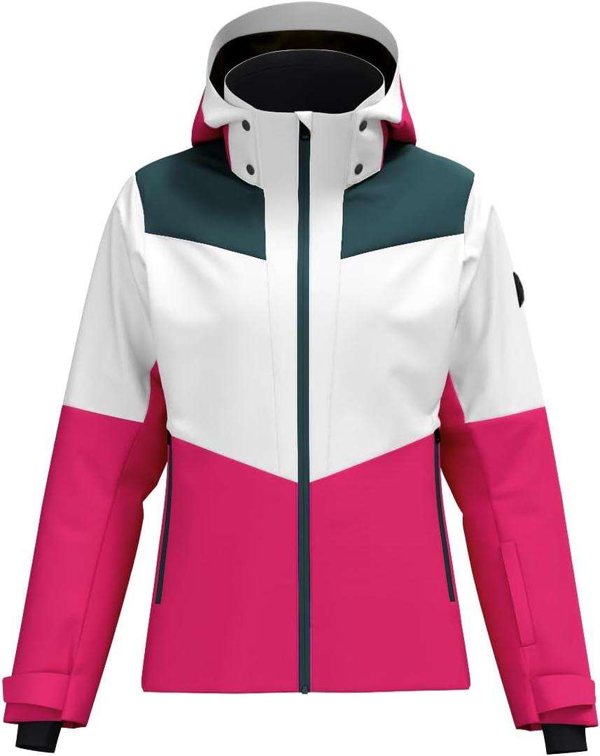 HEAD Women’s Element Insulated Ski Jacket – Waterproof, Mechanical Stretch, Detachable Hood, Snow Gaiter (L)