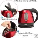 Moss & Stone 1.2L Stainless Steel Small Electric Kettle Red Color, Cordless 1500w Fast Boiling Pot, Portable Hot Water Electric Tea Kettle With Boil Dry Protection & Auto Shut-Off