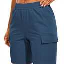 AFITNE Women's Hiking Cargo Shorts Quick Dry Lightweight Summer Athletic Running Shorts with Pockets for Golf Outdoor UPF 70+ 7" Blue, XL