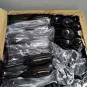 Domensi 100 Pack Black Acrylic Champagne Flutes Bulk 6 oz Unbreakable Reusable High Stem Plastic Toasting Goblets for Wedding, Party, Camping & Restaurant