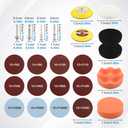 131pcs 3inch Sanding Disc Drill Polishing Kit, Sanding Attachment for Drill Grinder Rotary Tools, Dry Wet Headlight Restoration Kit for Car Polishing, Glass Finishing, Scum Removal