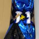 Lovecheer 2PCS Blue and Black Pom Poms Cheerleading Metallic Sports Cheer Pompoms with Handle for Halloween Dance Party Football Basketball Team Spirits