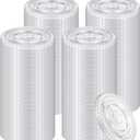200 Clear Plastic Lids | 3.9 inch (98mm) Universal Flat Lids with Straw Slot | Fits 12, 16, 20, 24 oz Cold Drink Cups - Disposable & Leak-Resistant (PET, 200 Count)