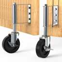 HOLKIE Heavy Duty Gate Wheel 100mm Spring Casters Swivel Casters Gate Wheel for Wooden Gate and Fence Capacity 100kg Silver (2pcs)