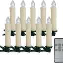 LED Taper Candle Timer Candlesticks, 10pcs Mini Battery Powered Chandelier Remote LED Candles Sticks 4inches Flameless Candles with Clip Suitable for Hotels Bars Home Churches Christmas Day