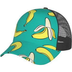 Bananas On Green Baseball Cap for Men Women Trucker Mesh Back Adjustable Dad Hat Outdoor Sports Running Headwear Summer hat