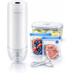 Handheld Vacuum Sealer for Food Storage, Cordless Mini Vacuum Pump with Reusable Bags, USB-C Rechargeable Portable Food Vacuum for Meat, Vegetables & Freezer Meal Prep