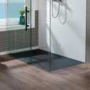 WOODBRIDGE 60 in L x 35.4 in W Zero Threshold Shower Base with Reversible Drain Placement, Matching Decorative Drain Plate and Tile Flange, Wheel Chair Access, Low Profile, Black