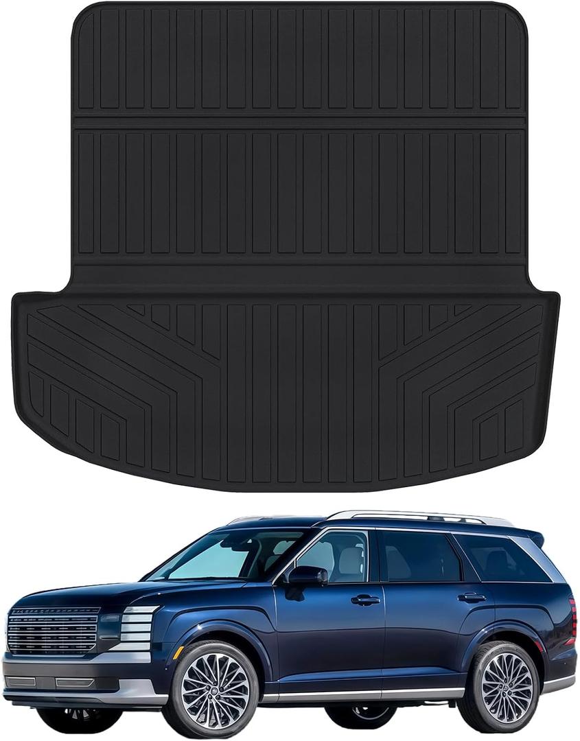 Large Cargo Mat for 2026 Hyundai Palisade,TPE All Weather Protection Car Trunk Mat Custom Fit for 2026 Hyundai Folding Cargo Liner Accessories - Black
