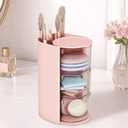 pink 3-tier rotating cosmetic and hair accessories organizer