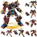 QLT QIAOLETONG 12 in 1 Transforming Mecha Robot Building Set,Mech Model Building Kit, 542 PCS Compatible with Lego Ninja Mech Warrior Cool Robots Toys Gift for Adults and Kids Boys 6 7 8 10+ (Multicolor)