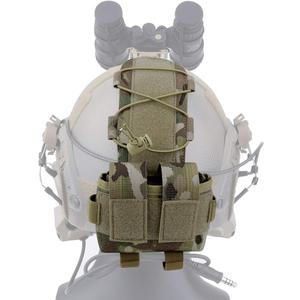 KRYDEX Tactical Helmet Pouch Battery Box Counterweight Pouch Remote Battery Helmet Accessory Storage Bag with Hook and Loop for Tactical Helmet (MC)